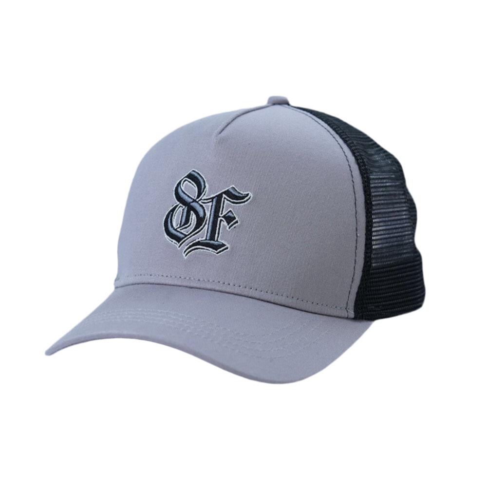 8F CAP GREY BLACK MESH