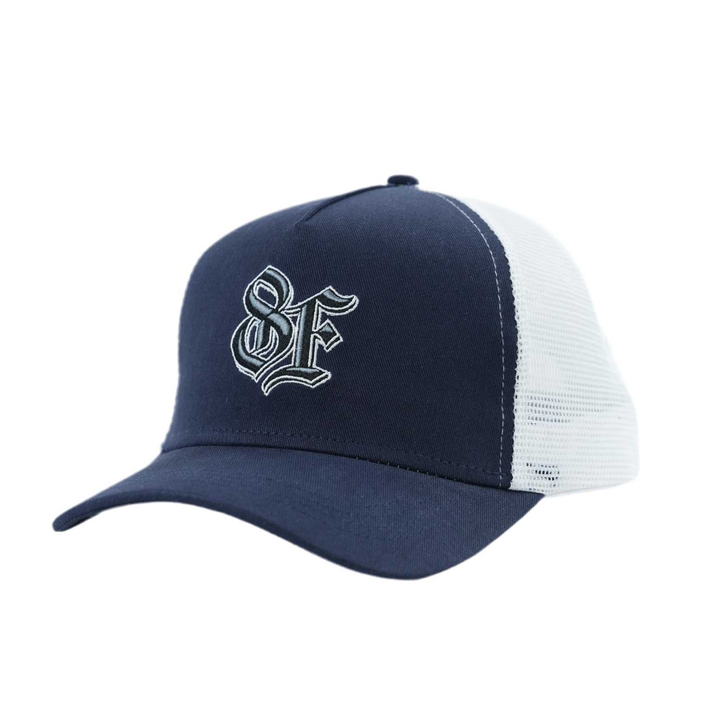 8F CAP NAVY WHITE MESH