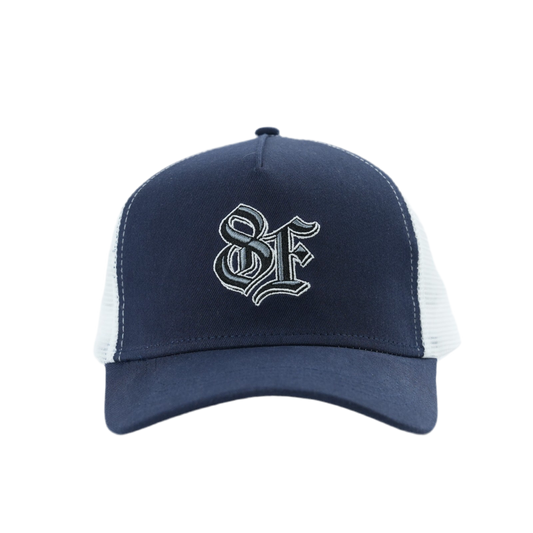 8F CAP NAVY WHITE MESH